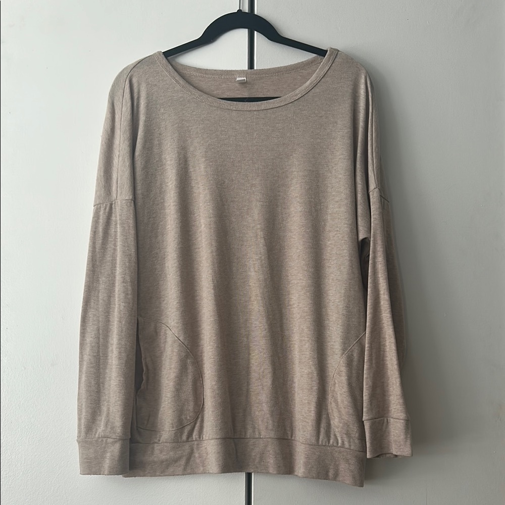 Women's Long Sleeve Beige Top